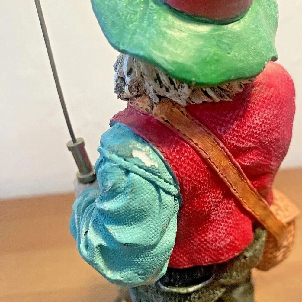 Vintage 1990's Fly Fishing Santa Jaimy 10in Resin Figurine with Big Catch - Picture 8 of 16